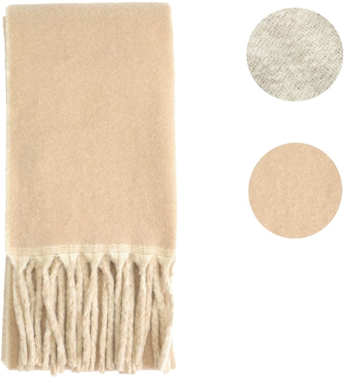 Emilie scarves - sjaal - wintersjaal - dames - tweekleurig - beige blush & gebroken wit
