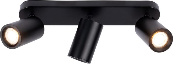 Ledvion - LED Plafondspot - Zwart 3-lichts - Dimbaar - 3W - 4000K - Rechthoek - GU10 - IP20