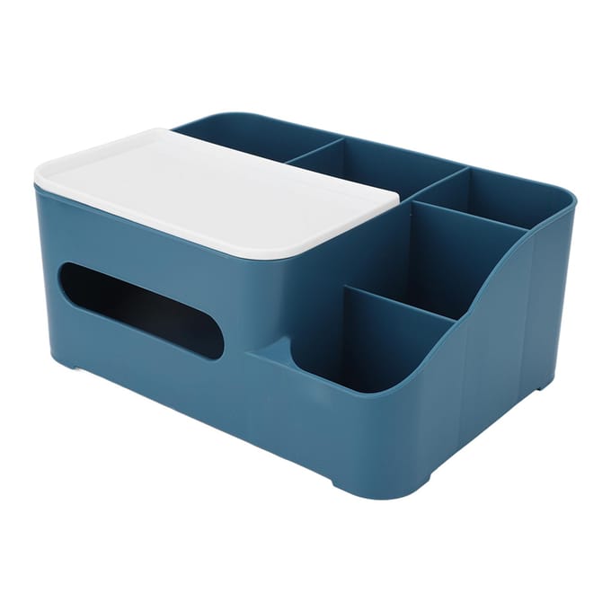 Tissue Opbergdoos Marineblauw Grote Opening Ontwerp Grote Capaciteit Dubbele Laag Verhoogde Basis Papier black