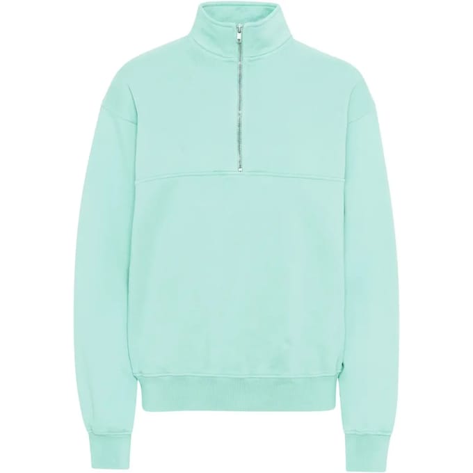 Sweatshirt 1/4 rits Colorful Standard Organic light aqua