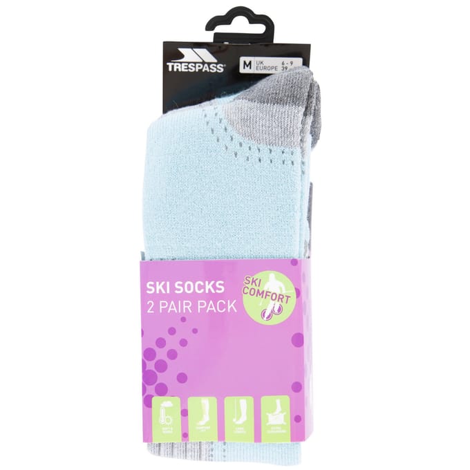 Trespass Dames/dames Janus II Skisokken (Pakket van 2) (Mist/aqua)