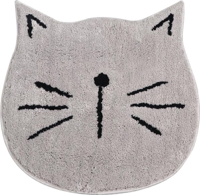 Jumada's - Badmat - Kat/poes - Antislip - Badkamer/douche/toilet - Grijs
