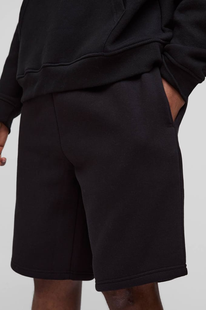 Hoge Losse Passende Middellange Basic Shorts | Black | Size Medium