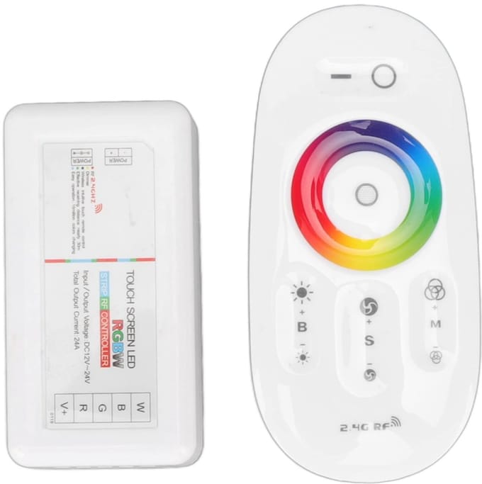 Store_9 - RGBW-controller - Draadloze RF-aanraakdimmer - 7 Kleuren - LED RGB-striplichtcontroller - Geschikt voor DC12 tot 24V - Compact model