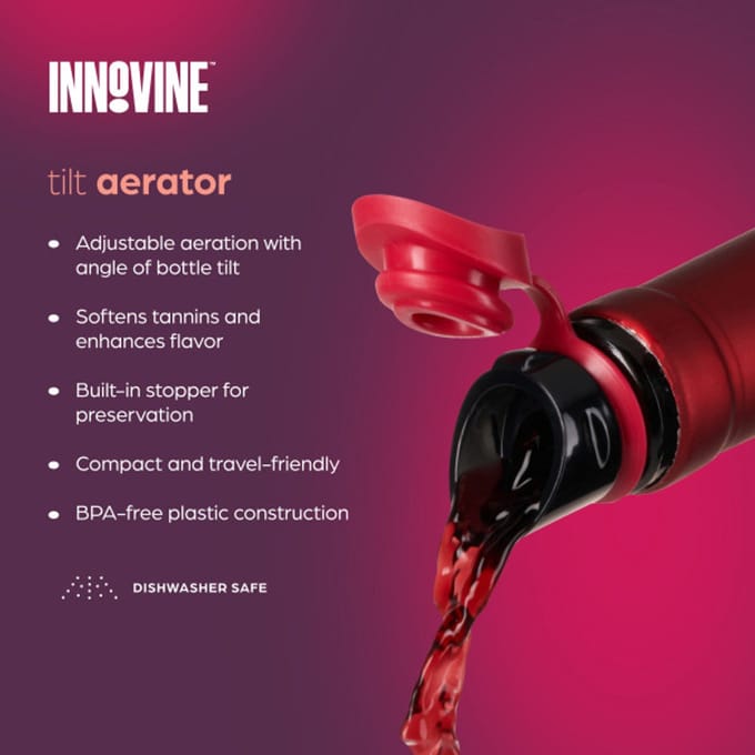 Innovine™ Wijnbeluchter - Tilt Aerator in Raspberry