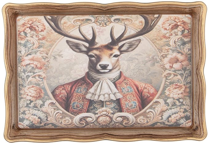 Clayre & Eef Dienblad 31x22x2 cm Beige Kunststof