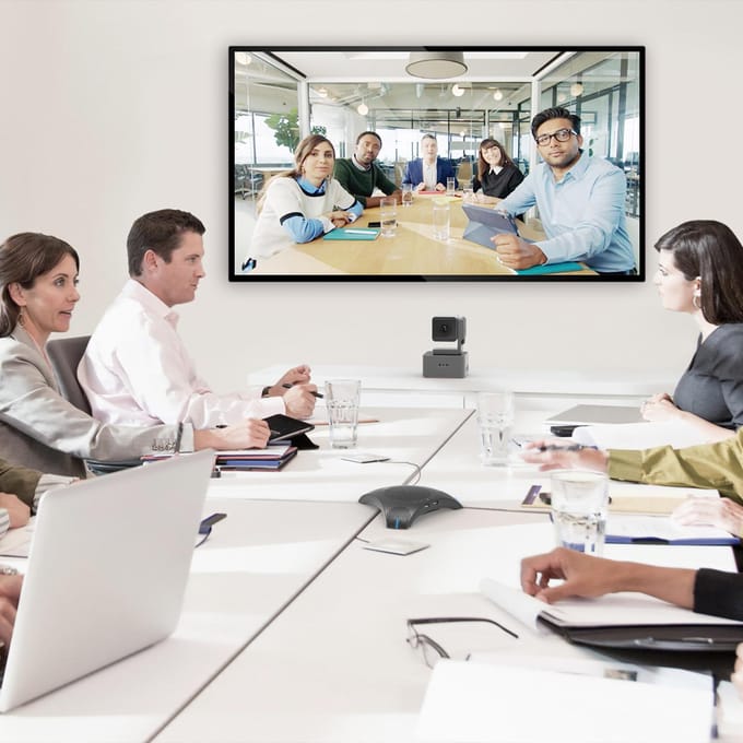 Draagbare USB-luidspreker voor conferenties, desktopcomputerconferenties, omnidirectionele condensator zwart