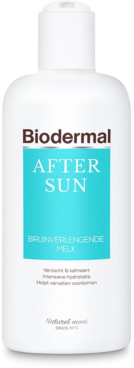 Biodermal After Sun Bruinverlengende melk, 200 ml - Aftersun melk, Verzacht en Kalmeert, Intensieve hydratatie, Helpt vervellen voorkomen