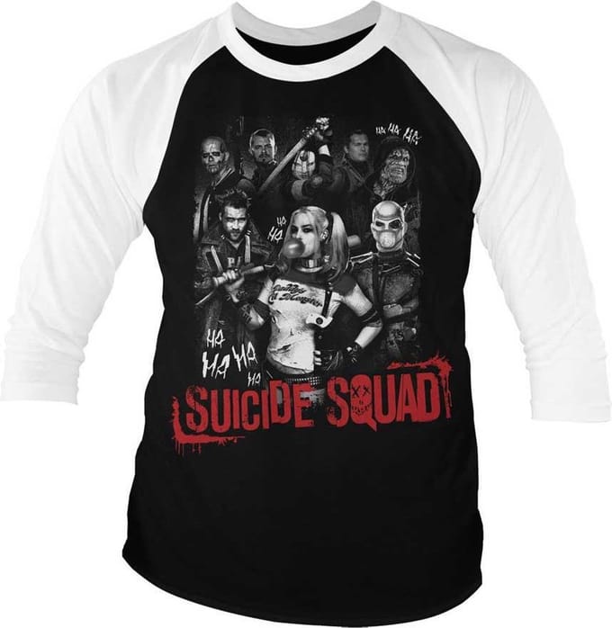 DC Comics Suicide Squad Raglan top -S- Suicide Squad Zwart/Wit