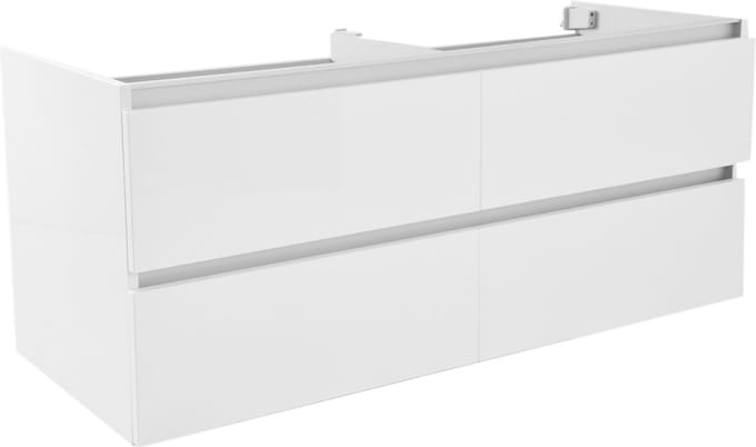 Wiesbaden Vision onderkast met 4 laden 2 uitsparingen 120 x 46 cm glans wit
