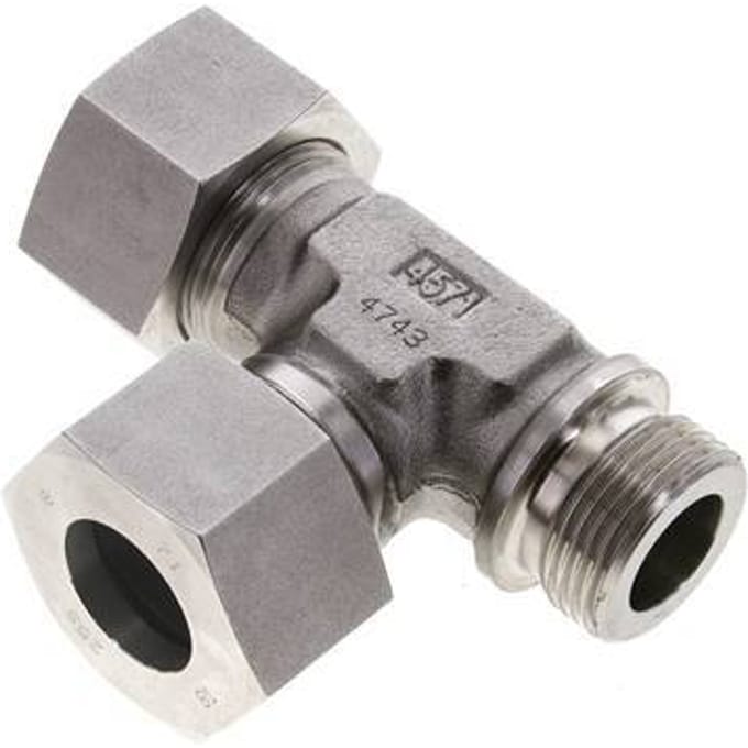 25S & G1'' RVS L-vorm Snijringkoppeling Buitendraad 400bar ISO 8434-1