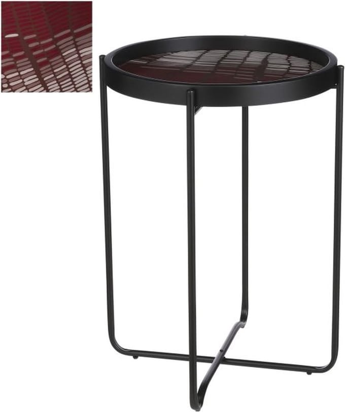 MICA DECORATIONS ELVIRA BIJZETTAFEL BRUIN - H57,5XD40CM
