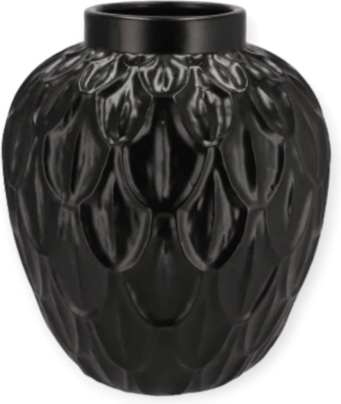 Daan Kromhout - Vaas - Pot - Inga Boa - Zwart - Keramiek - 23x25cm