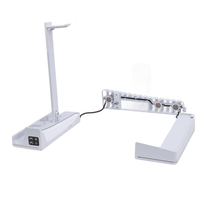 Station de refroidissement horizontale avec contrôleur, chargeur et ventilateur de refroidissement, éclairage 14 RGB rapide white