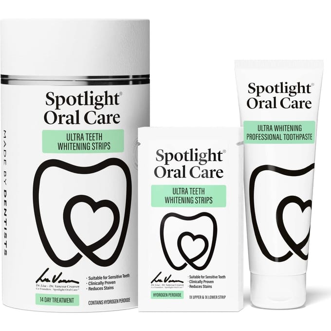 Spotlight Oral Care 14 Day Ultra Teeth Whitening Strips & Ultra Whitening Toothpaste Kit