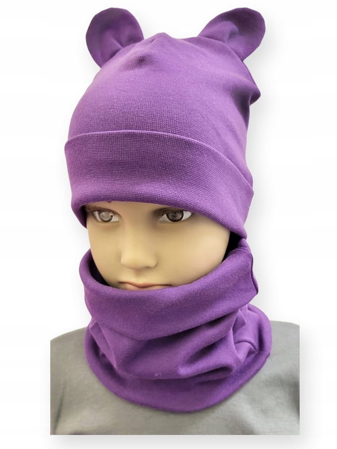Dartomik - Kinder Set - Muts - Sjaal - Paars - Oren