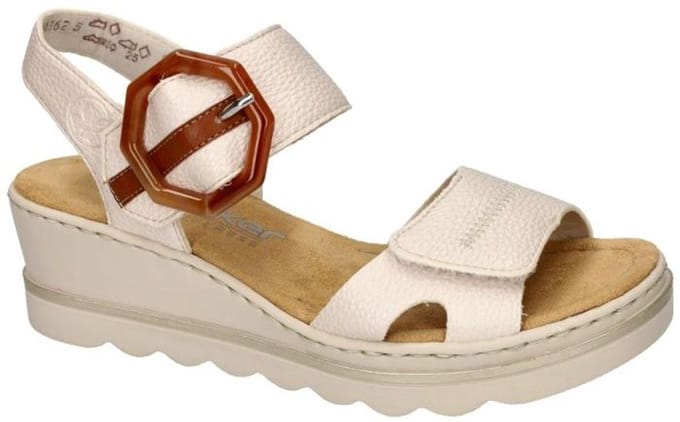 Rieker -Dames - off-white/ecru/parel - sandalen - maat 38