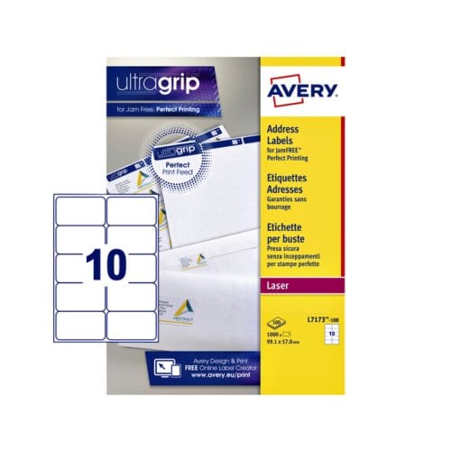 Etiket avery l7173-100 99.1x57mm wit 1000 Etiketten