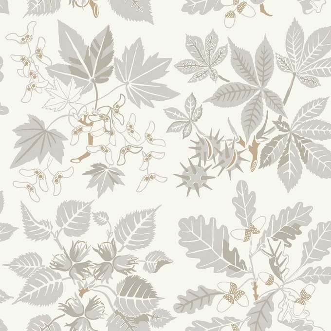 Boråstapeter Vliesbehang 5833 - Nordic Folks - Botanisch Grijs - 53cm x 10.05m