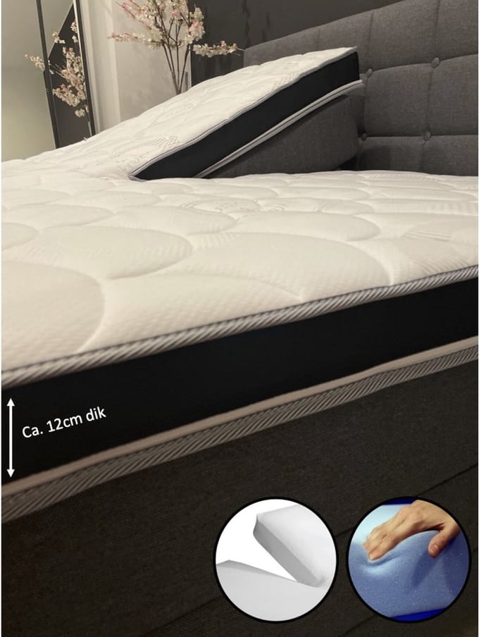 Hilton Hotel Splittopper - 140x200 - Medium - HR60 Koudschuim - ca. 12 cm dik - Cool & Fresh - SPLIT