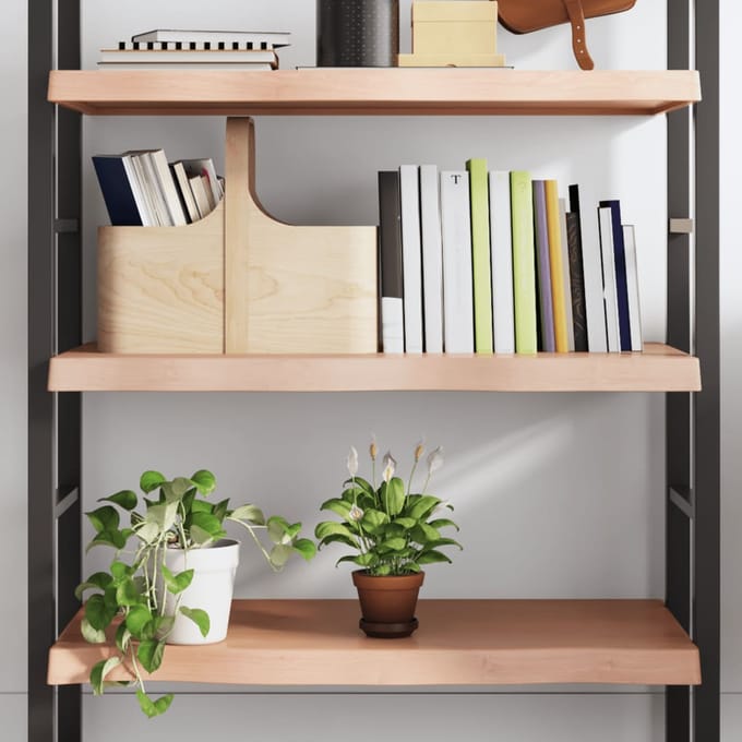 vidaXL - Wandschap - 100x40x(2-6)cm - behandeld - massief - eikenhout - lichtbruin