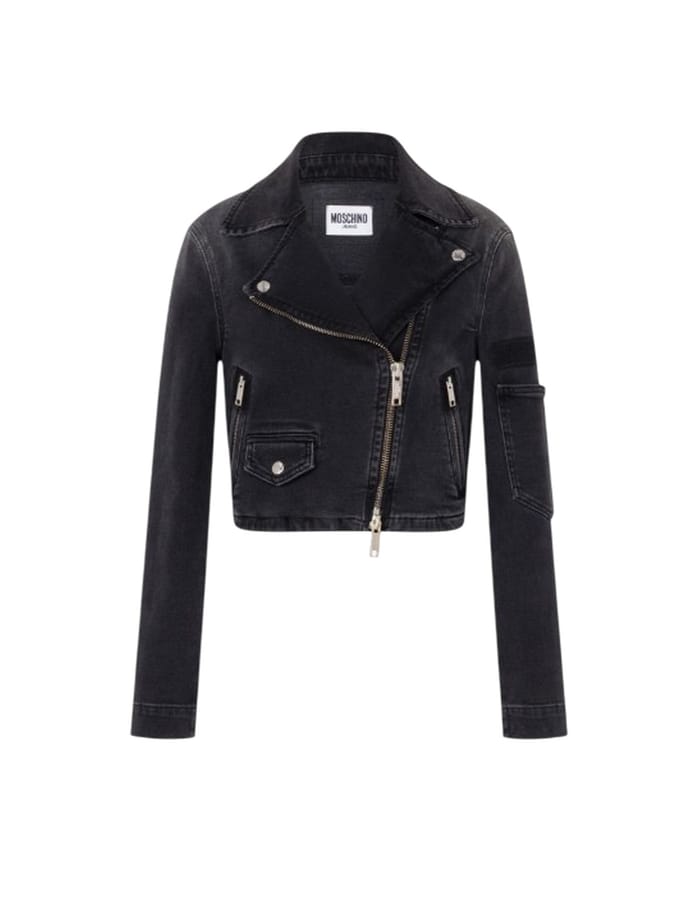 damesjassen Moschino Jeans - denim jacket stretch10.5 oz - grijs