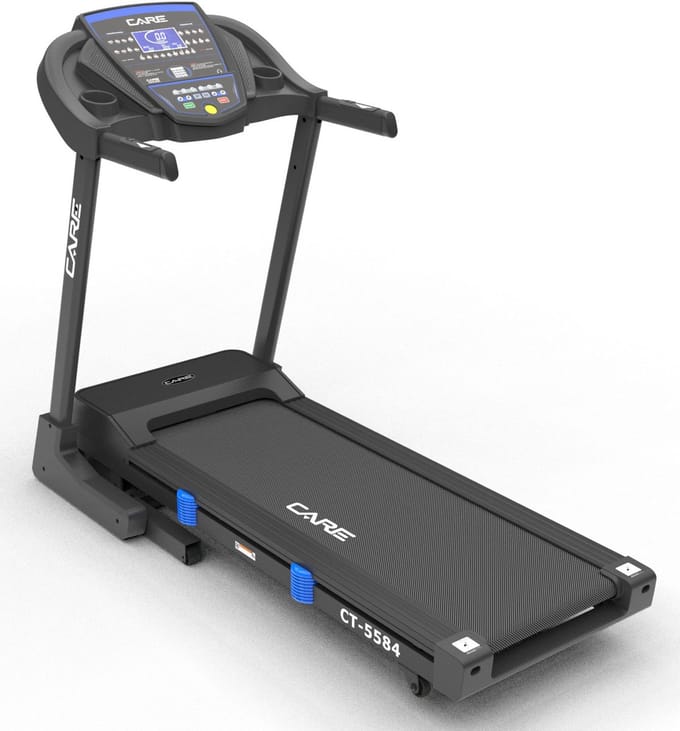 CARE CT-5584-3 - Connected loopband - Maximale snelheid 18 km/u - 25 programma’s - Opvouwbaar - Gemotoriseerde helling tot max. 9% - Voor thuisgebruik