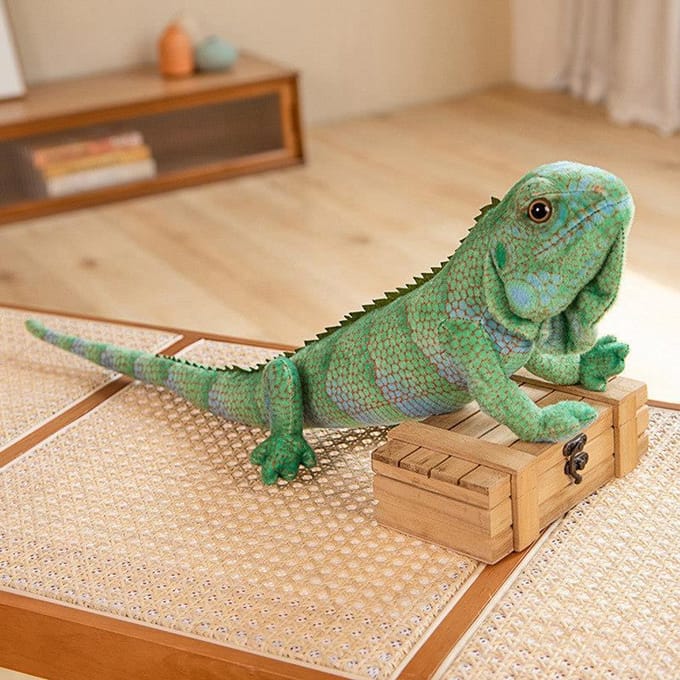 Poupée Lézard à Crinière Simulé 65CM Jouet en Peluche Caméléon Oreiller Créatif pour Garçon Cadeau d'Anniversaire Chiffon 65cm brown