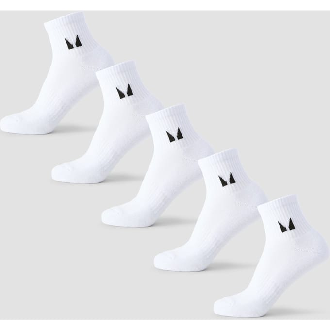 MP Unisex Enkelsokken (5 Stuks) - Wit - UK 2-5