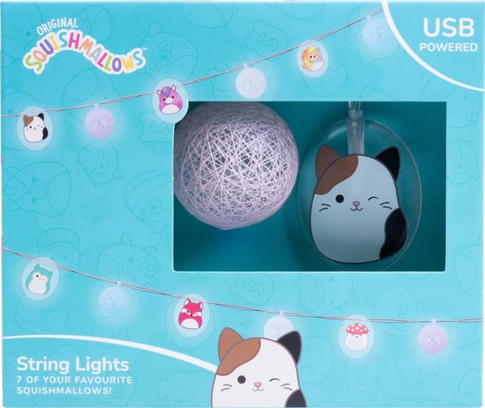 Squishmallows - lichtsnoer - met personages - 13 lampjes - 3,3 meter lang - USB-C