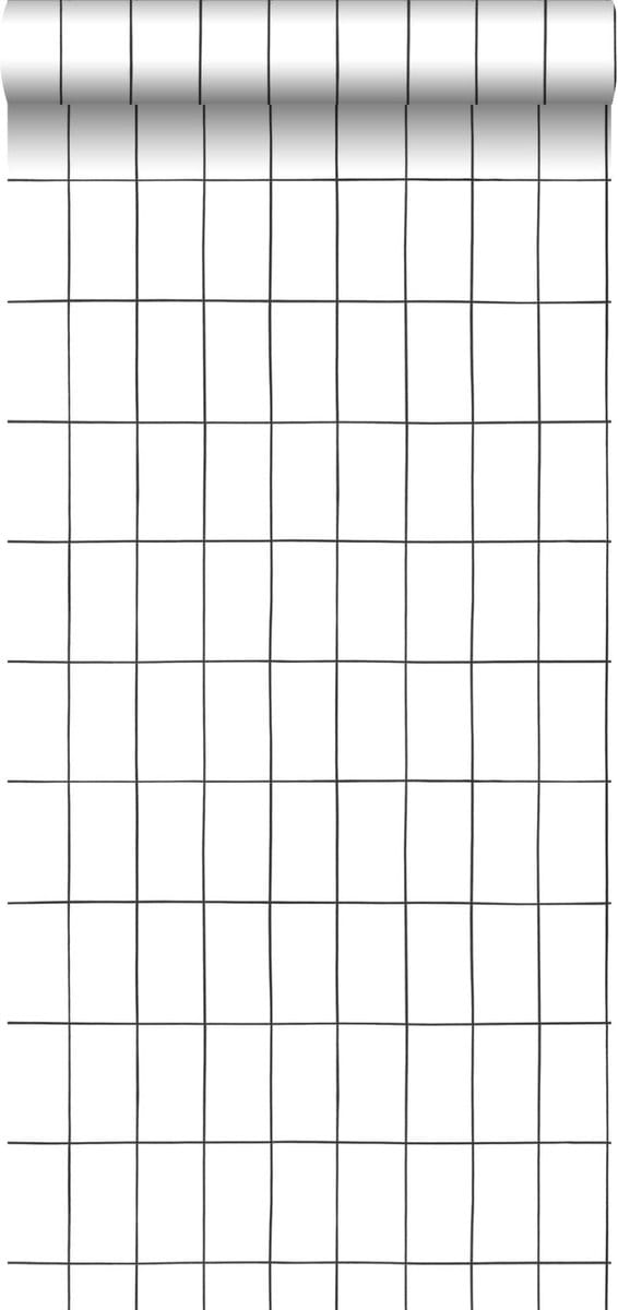 Walls4You behang ruiten zwart wit - 935312 - 0,53 x 10,05 m