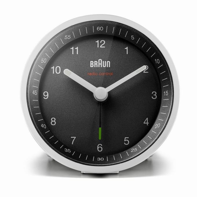 Braun BC07WB-DCF - Wekker - Analoog - Radiogestuurde tijdsaanduiding - Wit - Zwart