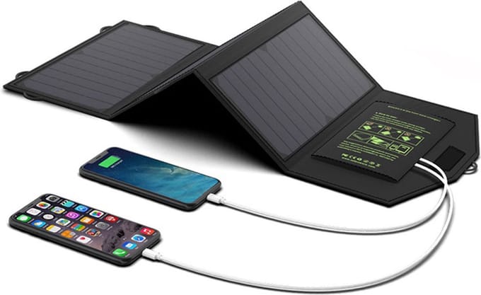 Zonnepaneel Set - Opvouwbaar - Draagbaar - Voor camping - 21W oplader