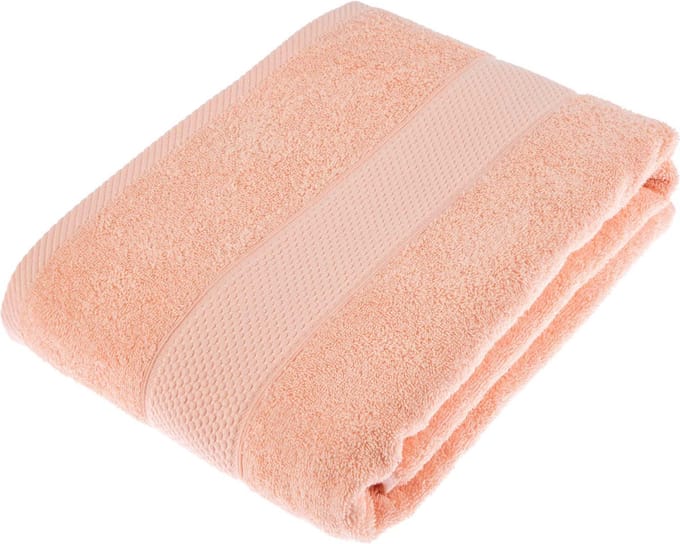 Homescapes badstof badhanddoek 100% katoen perzik