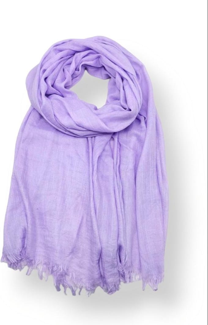 Lange dames sjaal Veerle effen licht mauve lichtpaars
