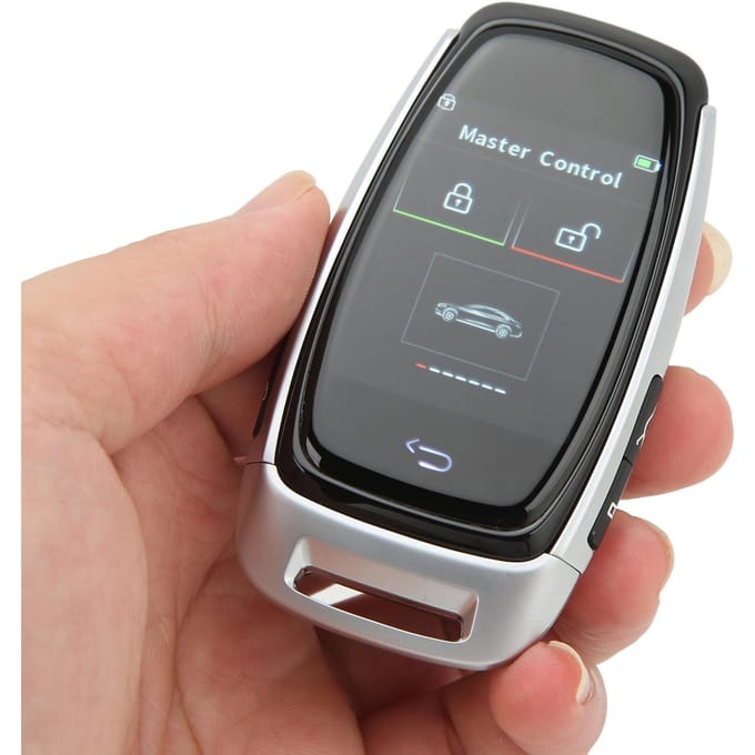 Auto Smart LCD Sleutel Touchscreen Bluetooth 5.0 Verbinding Sleutelloze Toegang Soepele Aanraking voor Eénknopsstart Modellen zilver