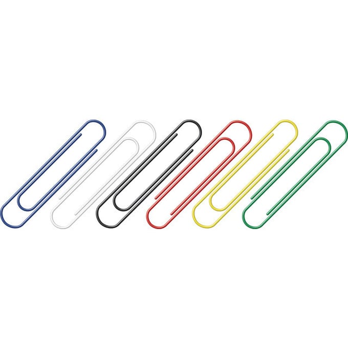 paperclips Alco 50mm rond assorti kleuren 30 stuks in doos