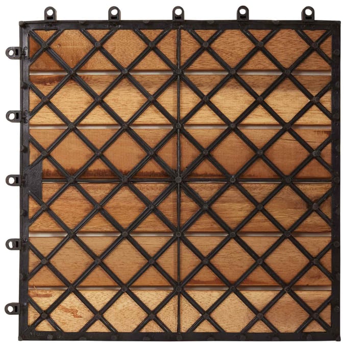 vidaXL - Terras - Tegel - 10 - st - Bruin - 30 - x - 30 - cm - Acaciahout