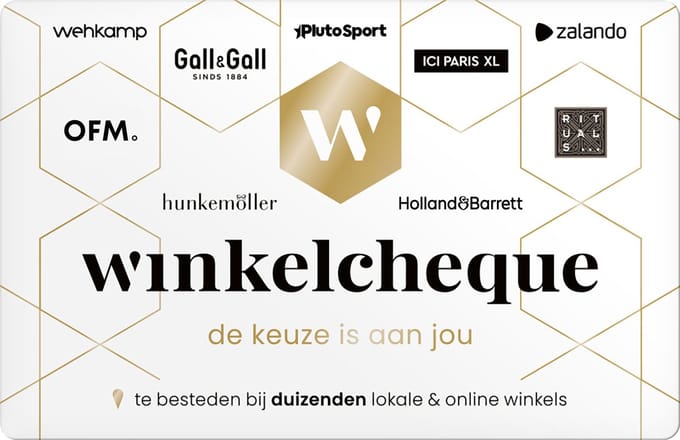 Winkelcheque - Waarde €20,00 - Dé winkel cadeaukaart - Besteed bij duizenden winkels en webshops