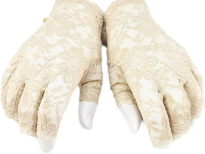 BamBella® - Handschoenen Bruin kant Kort - dames - Vingerloos
