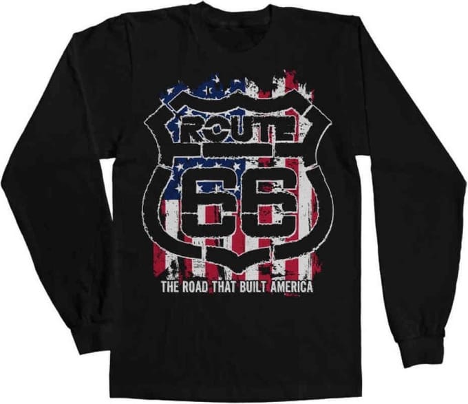 Route 66 Longsleeve shirt -M- America Zwart
