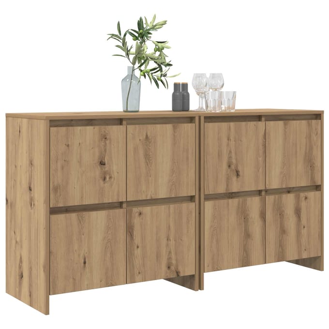 vidaXL - Dressoirs - 2 - st - artisanaal - eikenkleurig - 70 - x - 41 - x - 75 - cm