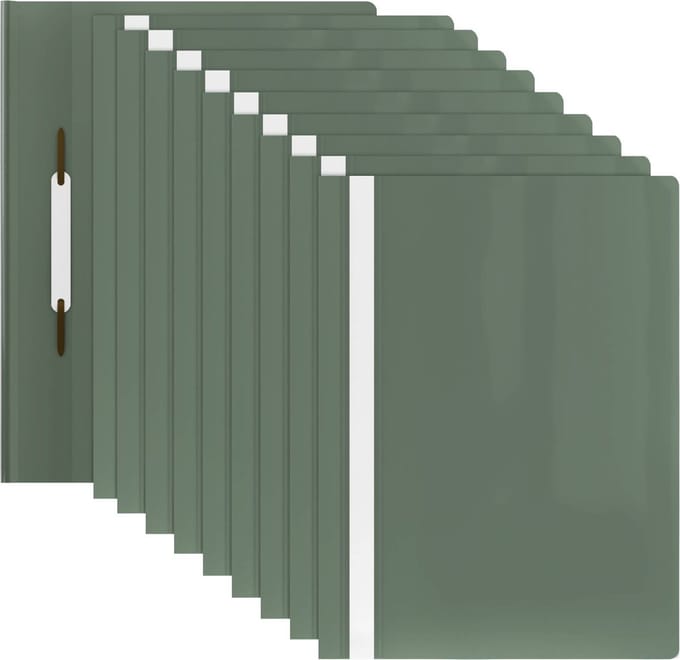 ACROPAQ - 10 x Documentenmap A4 – Transparant voorvak – Pastelgroen – Snelhechtmap, Projectmap, Bestekmapjes – Documentenmap A4