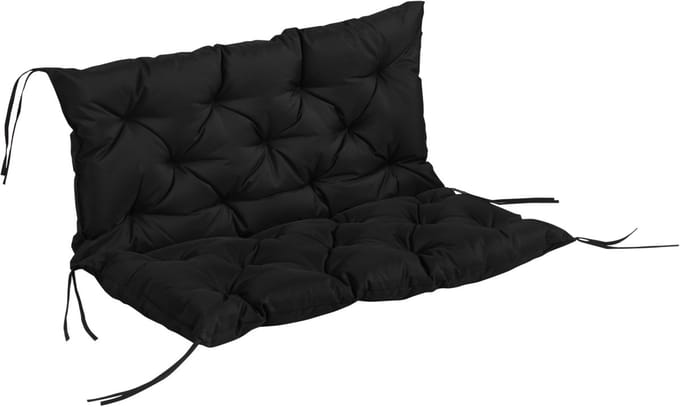 Outsunny-Bankauflage-Polyester, Schaumstoff--98L x 100B x 8T cm-Schwarz