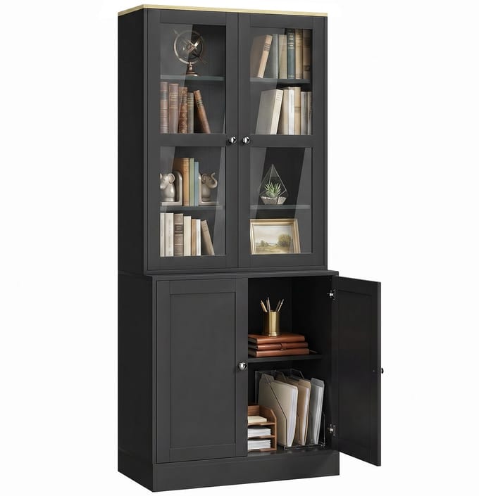HOMCOM-Boekenkast-MDF-76x40x179cm-Zwart