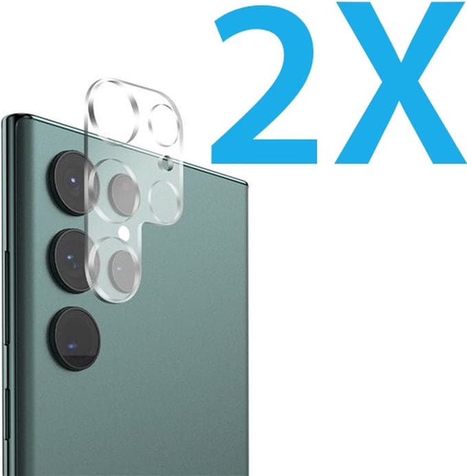 Camera lens Protector 2x Geschikt voor: Samsung Galaxy S24 Ultra - screen protector - glas - bescherm je camera - beschermglas - Transparant