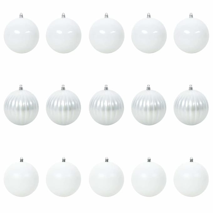 vidaXL - Kerstbal - Set - XL - 15 - st - Wit - Ø - 10 - cm - Kunststof