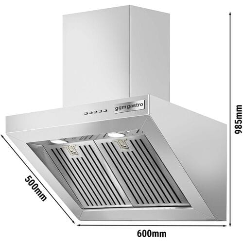 GGM Gastro Plasma Dunstabzugshaube - 600mm - 96% Abluftreinigungseffizienz - mit Soft Touch-Control, Motor, Filter & Lampe