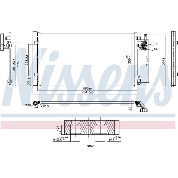 Condensator, airconditioning NISSENS 941286