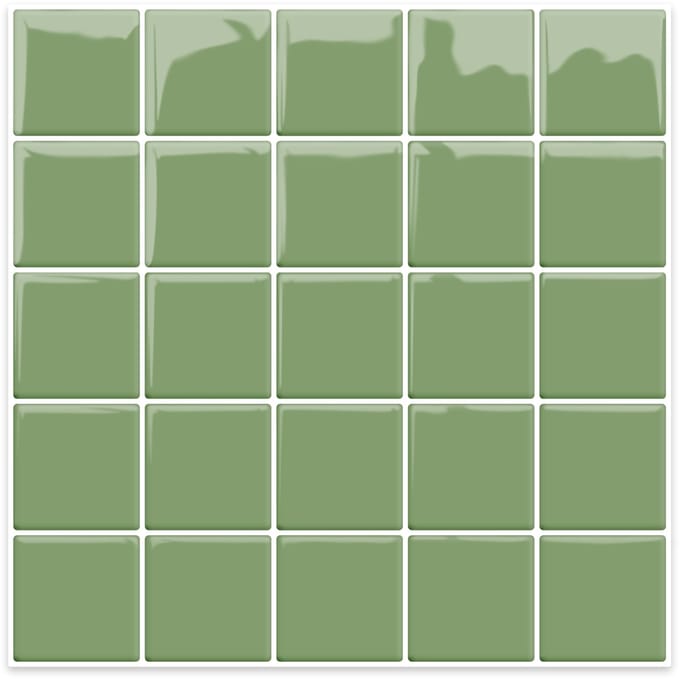 24Supply Plaktegels - 10 Stuks - Glans - Groen - 25.4x25.4cm